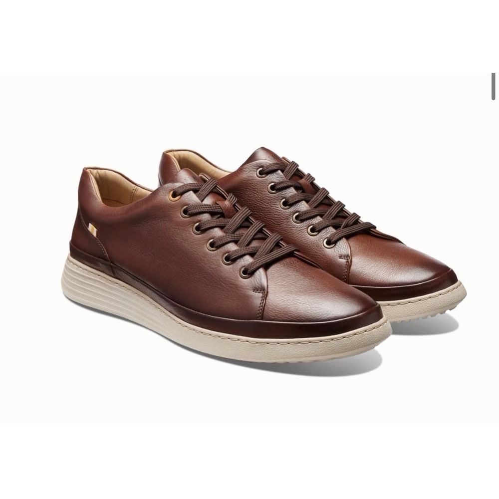 NIB Samuel Hubbard Men's 12 W Wide Featherlight Fast Cognac Leather Lace-Up Shoe